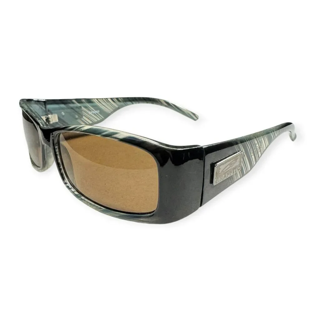 Graffito Gray Black Sunglasses Outdoors Brown Lenses Y2K